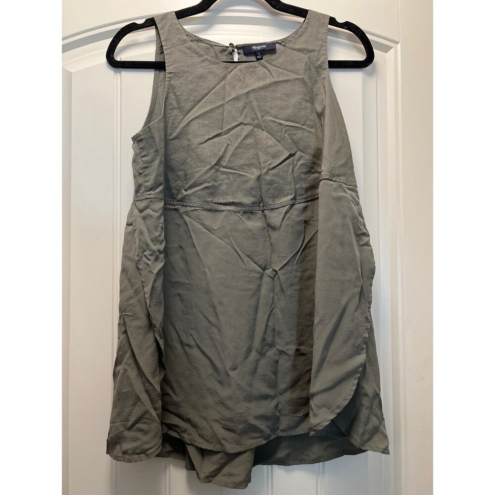Madewell‎ Women’s Sleeveless Split Center Back Keyhole Tank Top Size S Gray